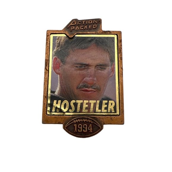 1994 Action Packed QB Club NFL Football Lapel Pins Kosar Hostetler Cunningham - Picture 3 of 6